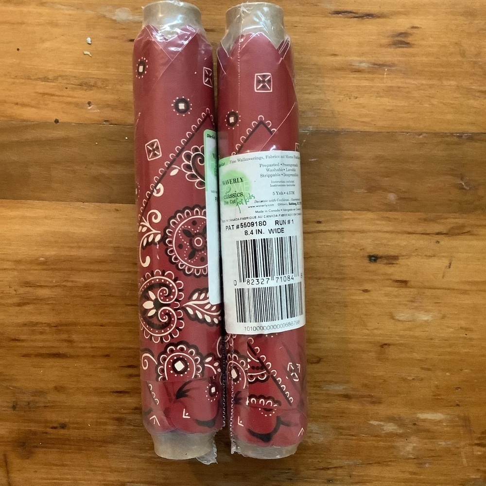 Waverly Red Bandanna New Old Stock Wallpaper Boder